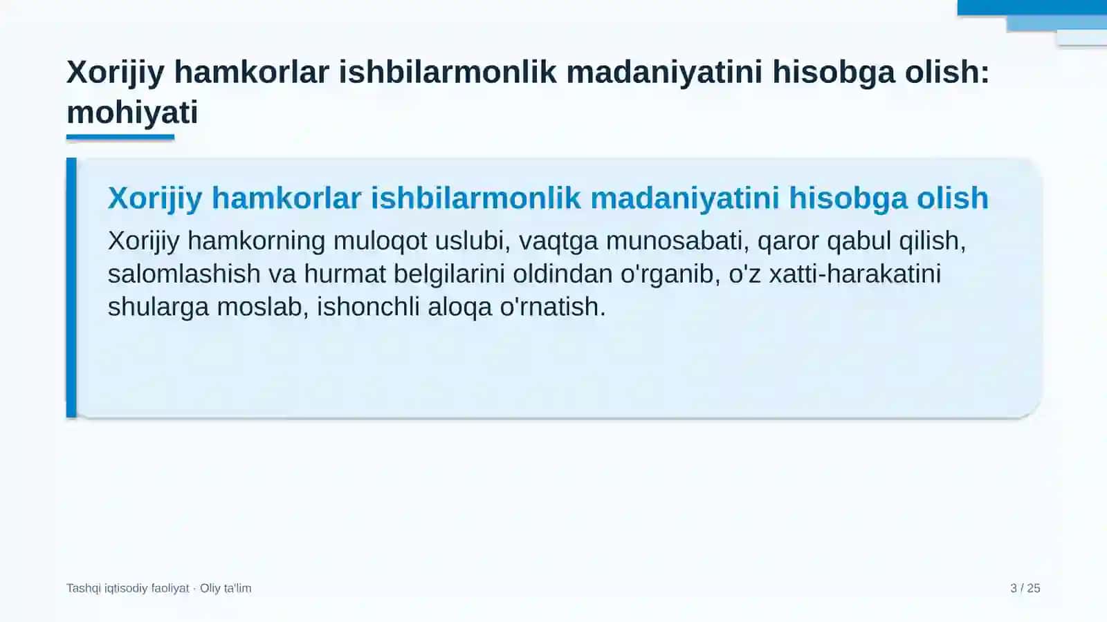 reklama agentliklarida xorijiy hamkorlar bilan ishbilarmonlik madaniyatini hisobga olish 4820 3