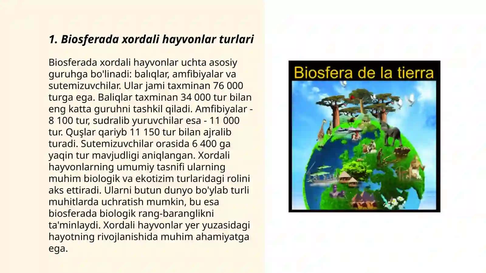 Biosferada xordali hayvonlarning tutgan oʻrni - Axmedov Diyorxon 3