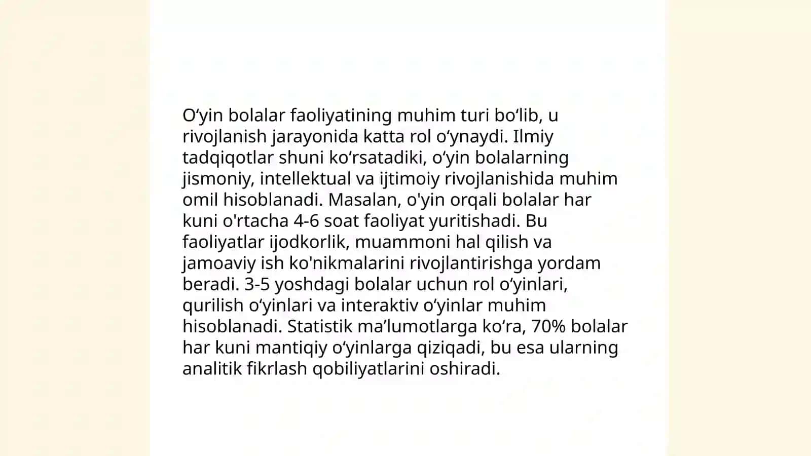 Oʻyin Bolalar Faoliyatining Asosiy Turlari 3