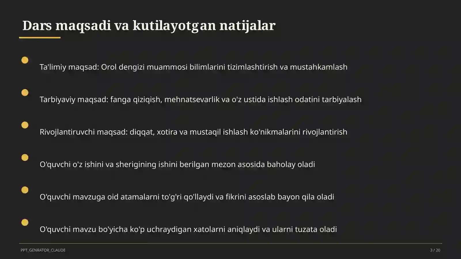 Orol dengizi muammosi (8-sinf) 3