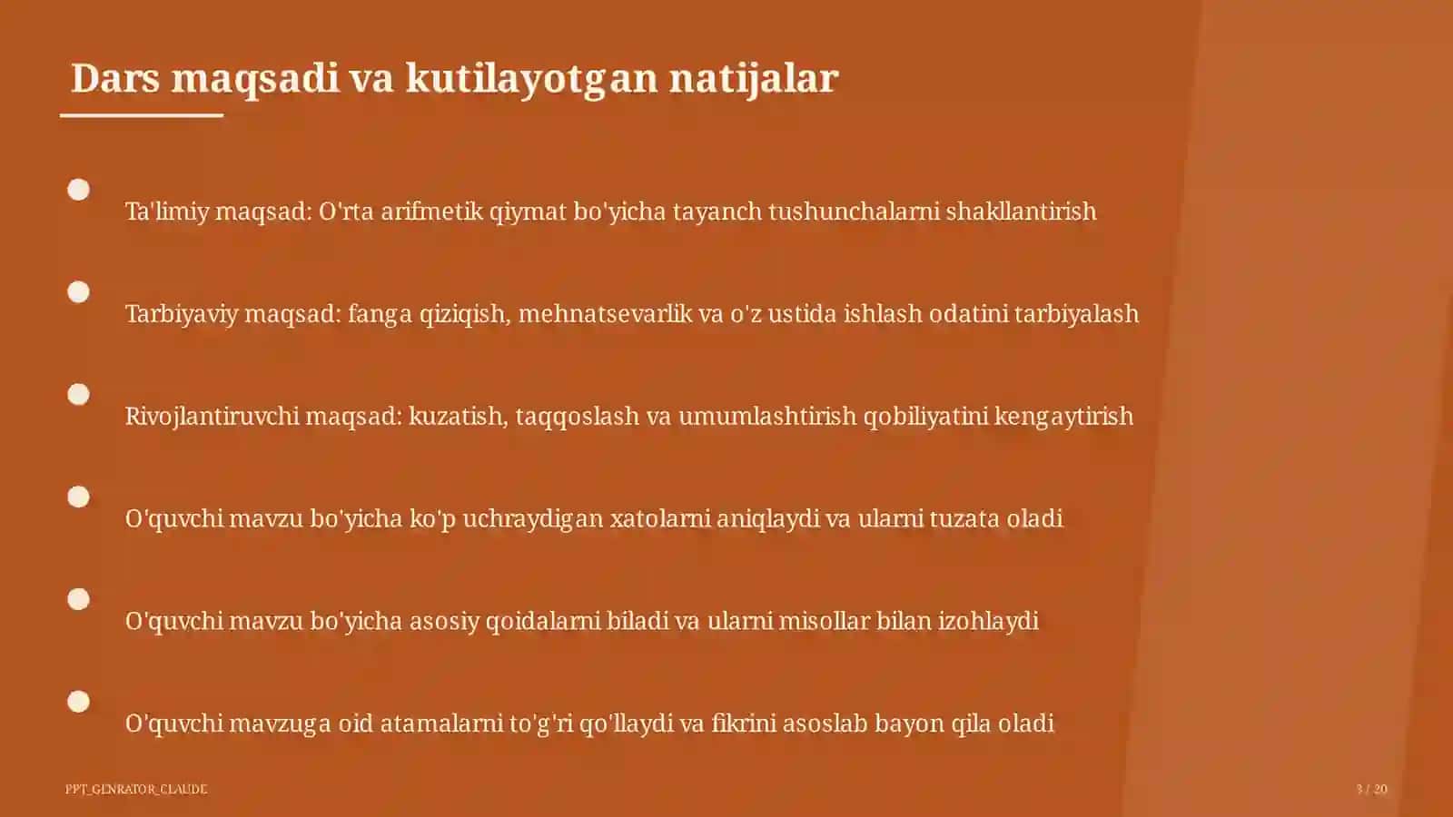 O'rta arifmetik qiymat (5-sinf) 3