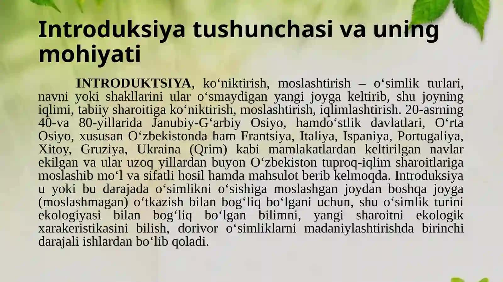 INTRODUTSENT O’SIMLIKLAR 3