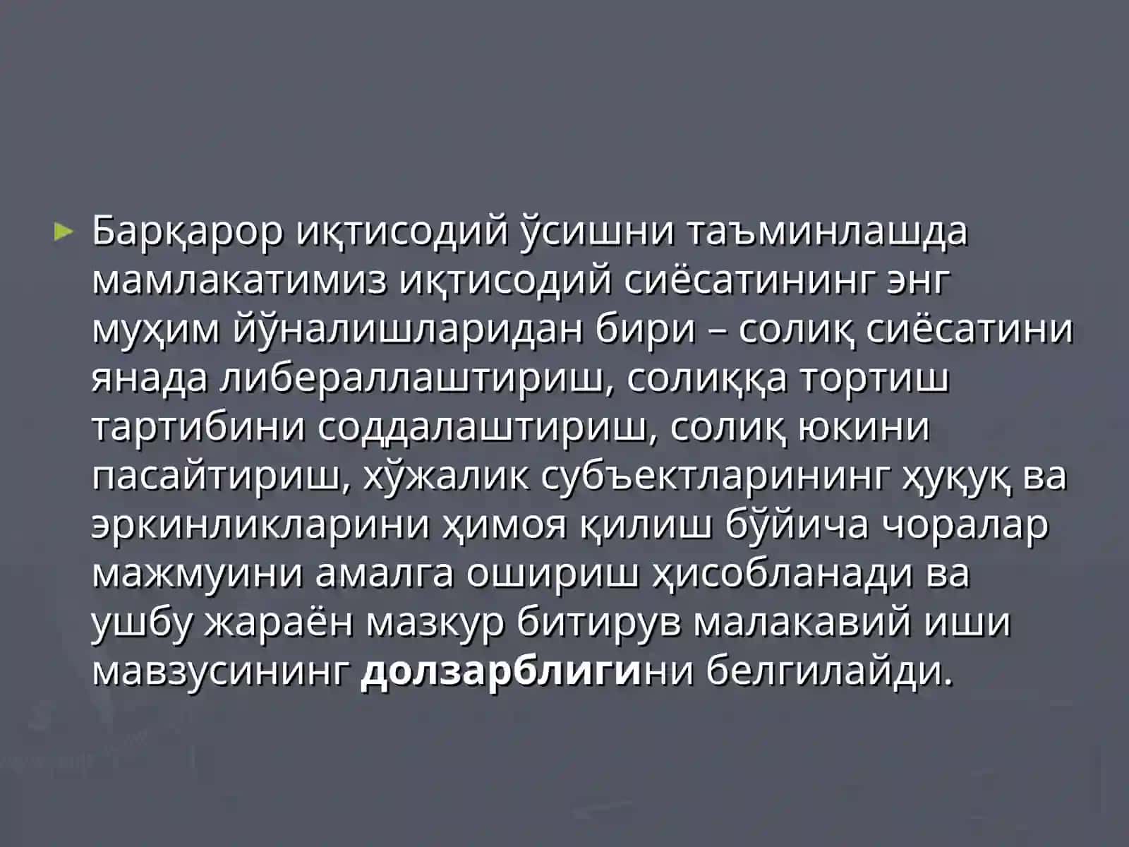 TAQDIMOTI Soliq budjet siyosatni liberallashtirish 3