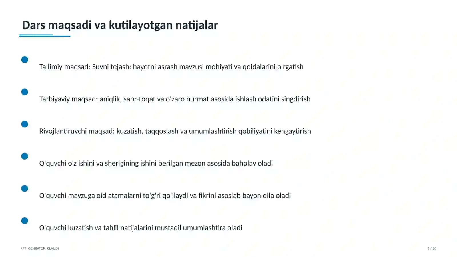 Suvni tejash: hayotni asrash 3