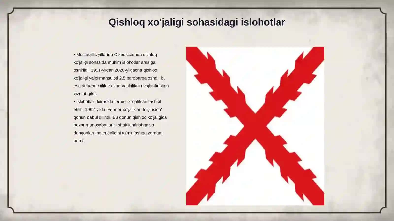 Mustaqillik yillarida qishloq xo'jaligi va sanoat sohasidagi o'zgarishlar 3