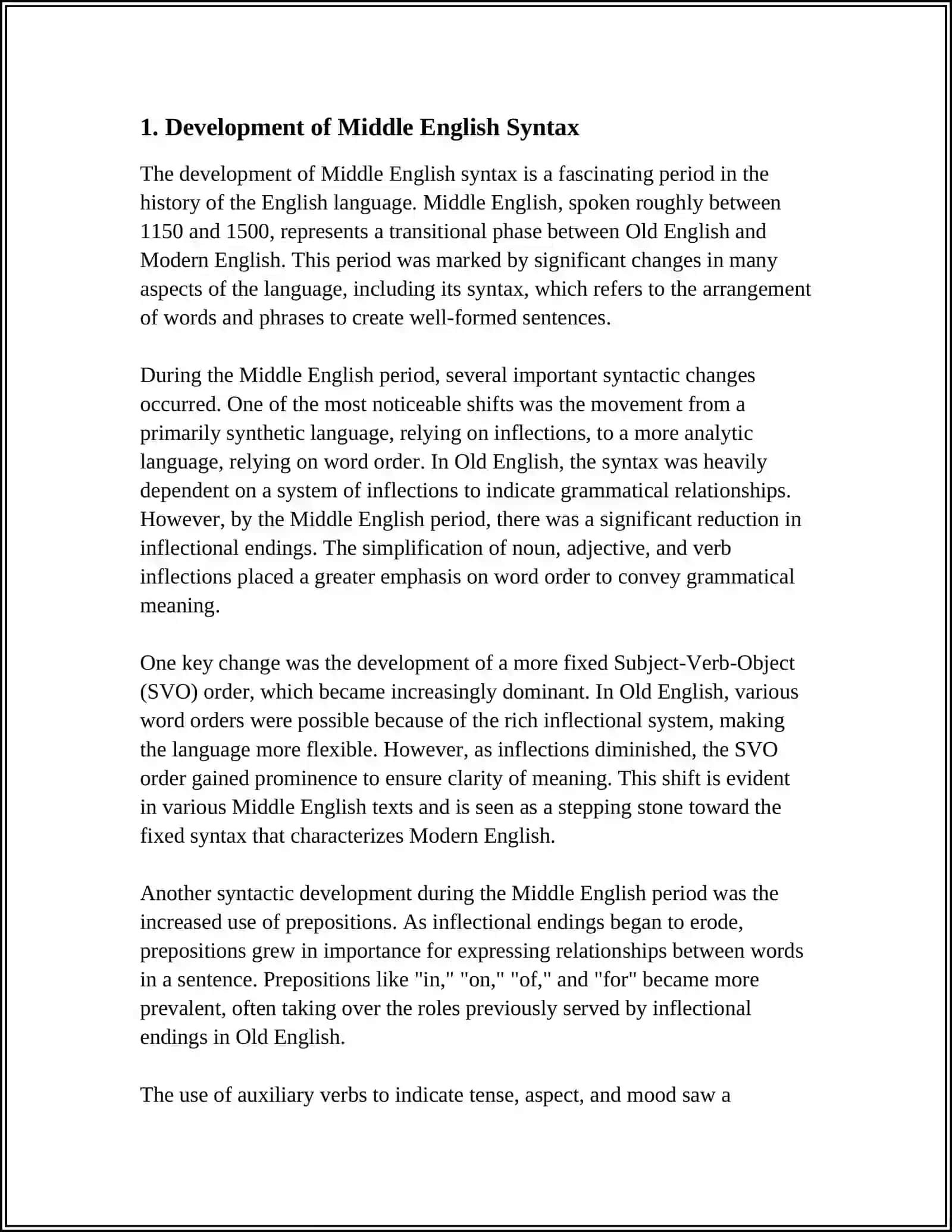 MIDDLE ENGLISH PERIOD. THE SYNTAX OF ROMANIC AND GERMAN LANGUAGES 3