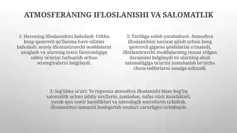 Atmosfera Havosi Suv Tuproqni Nomuvofiq Omillarini Gigiyenik Reglamentlashga BoʻLgan Umumiy Yondashishlari 3