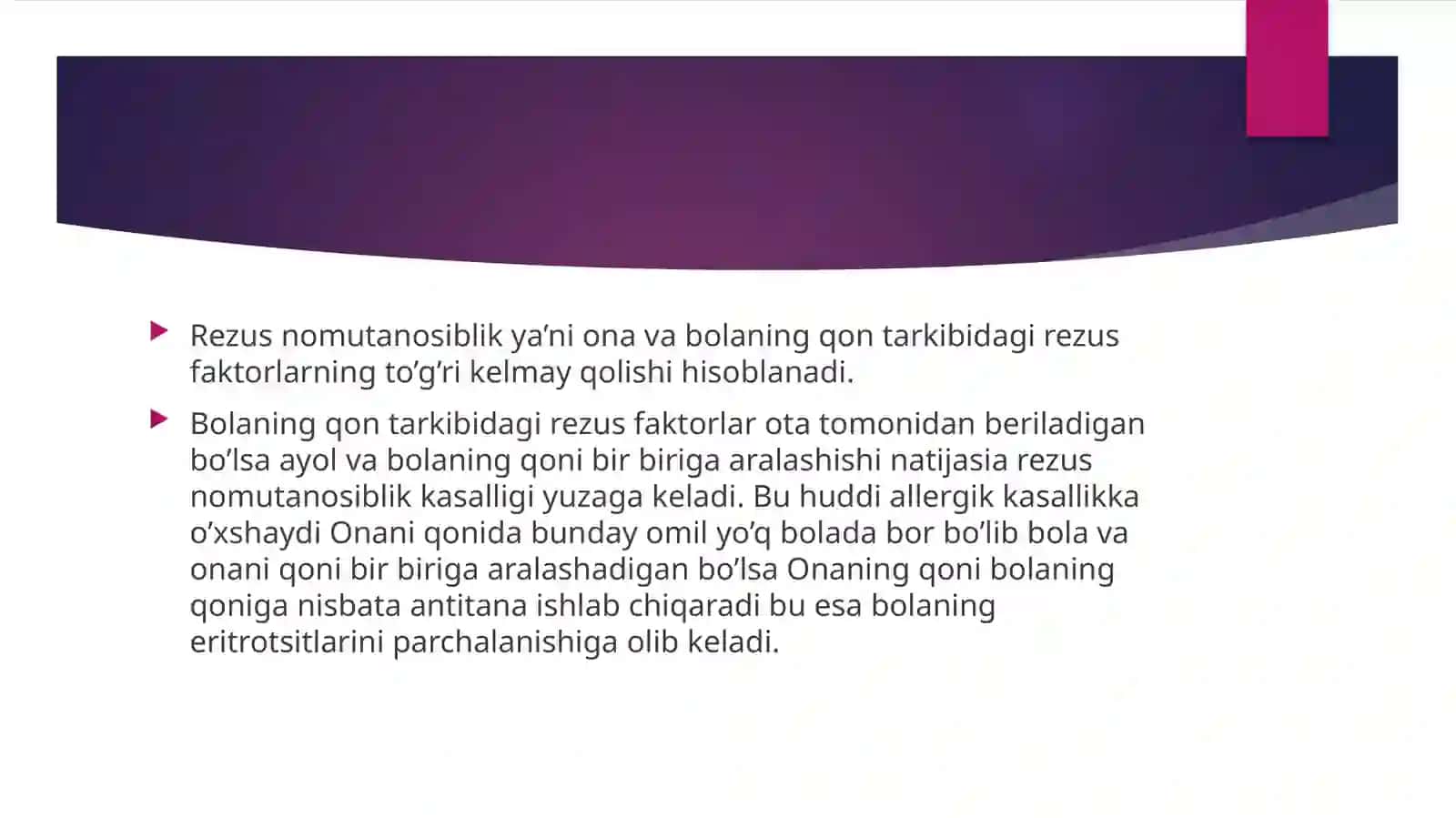 Ona va bolada rezus nomutanosiblik 3