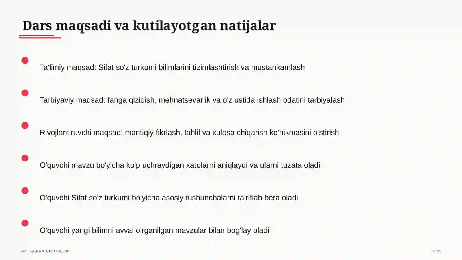 Sifat so'z turkumi (3-sinf) 3