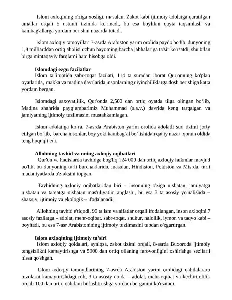Islom axloqi va uning oʻziga xosligi 3