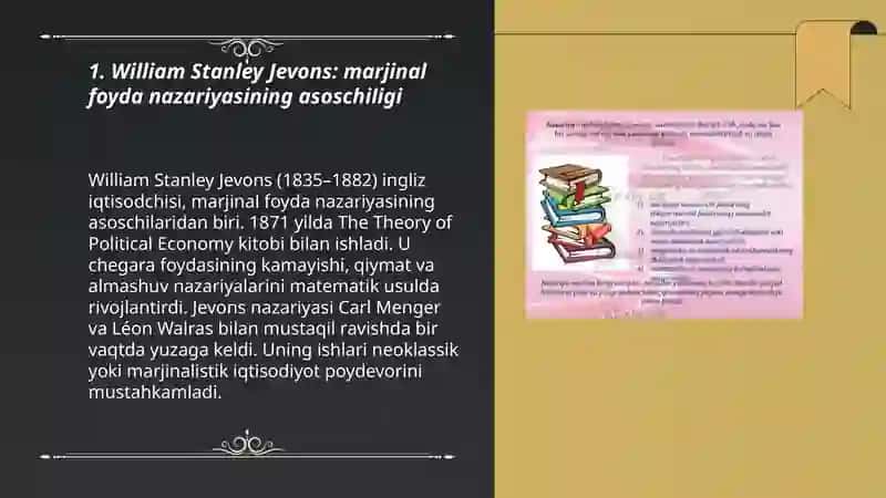 Marjinalizm yoki neoklassik iqtisodiy maktabiga kimlar asos solgan va ularning mazmuni qanday? 3