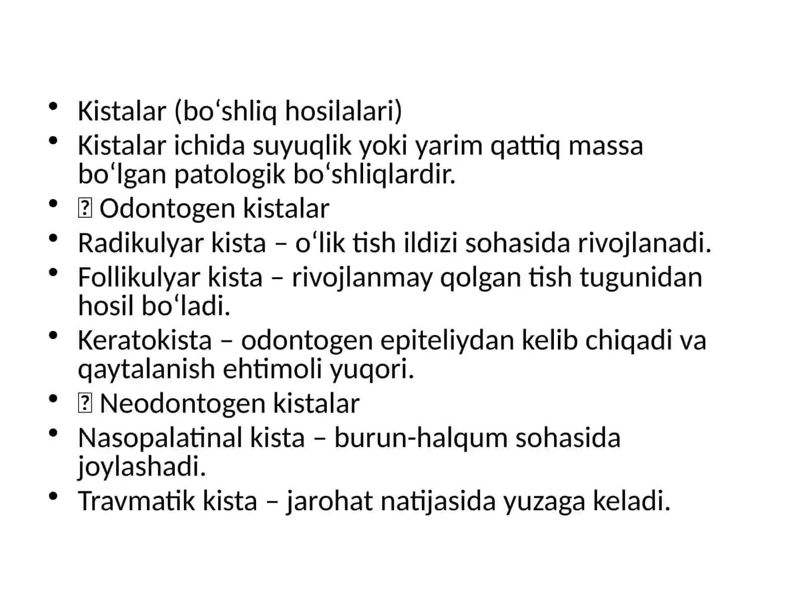 O‘smosimon hosilalar (psevdotumorlar) 3