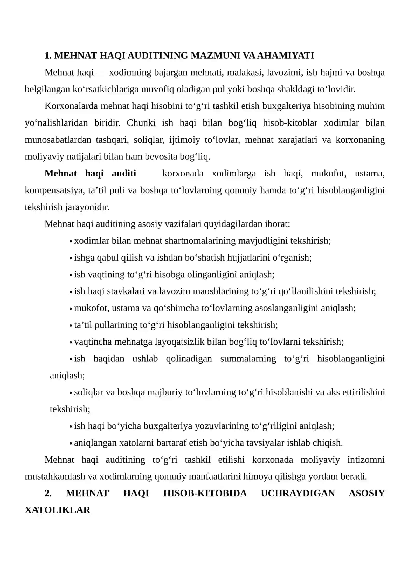Mehnat haqi auditida uchraydigan xatoliklar va ularni aniqlash 3