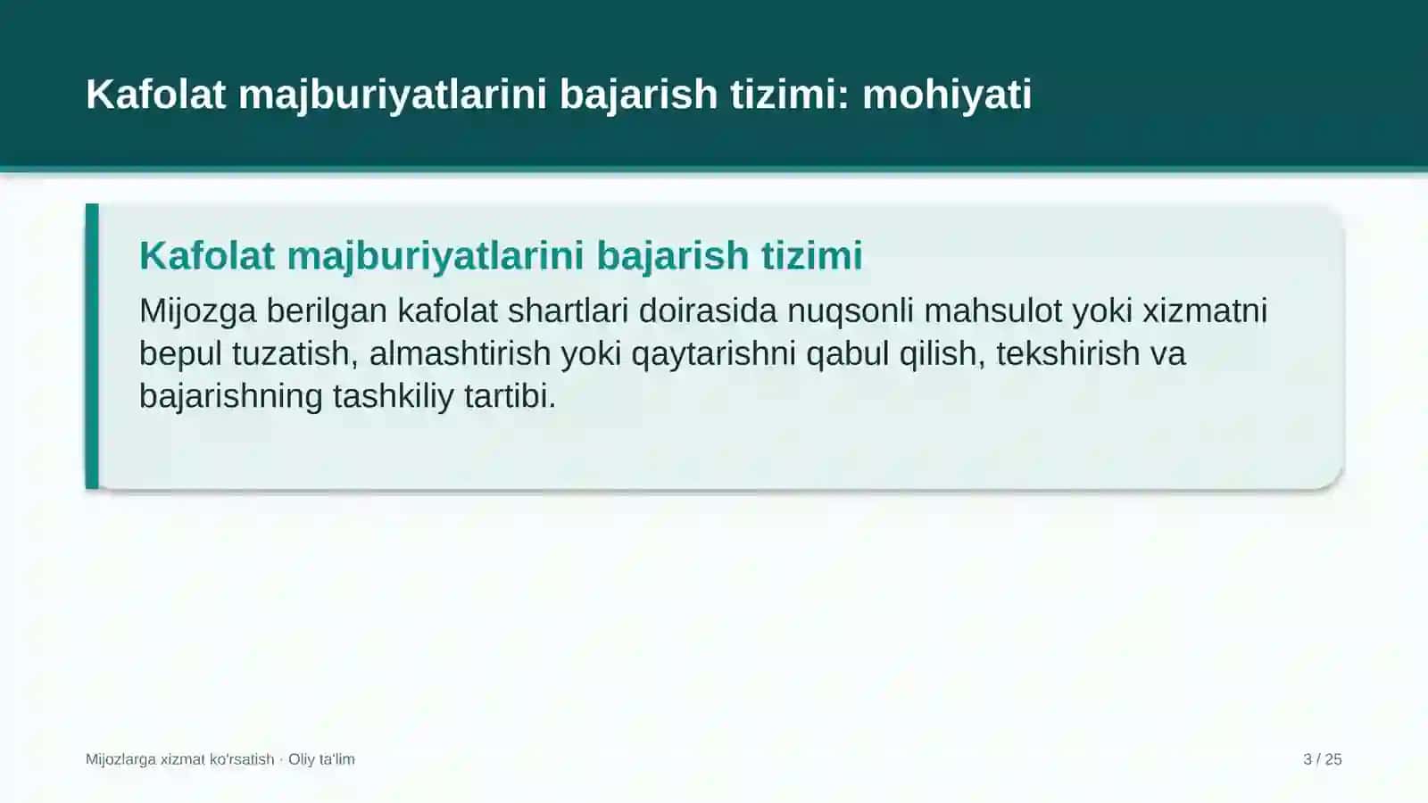 eshik rom ishlab chiqarish korxonalarida kafolat majburiyatlarini bajarish tizimi 5623 3