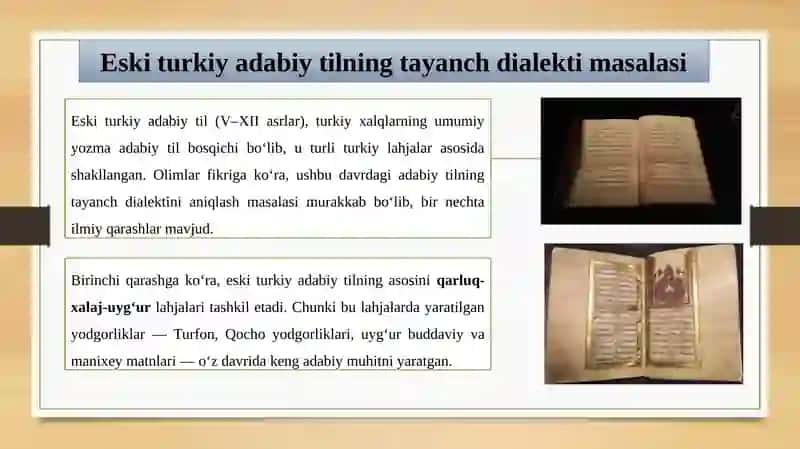 XIV asrning 2-yarmidan keyingi adabiy jarayon va adabiy til 3
