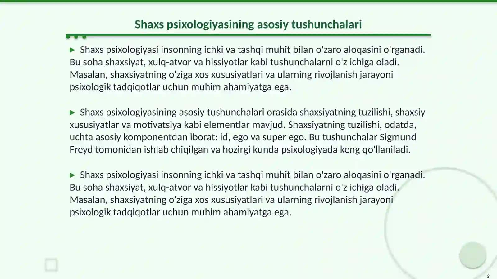 Shaxs psixologiyasi 3