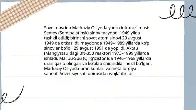 Sovet davri va Markaziy Osiyoda yadroviy infratuzilma tarixi 3