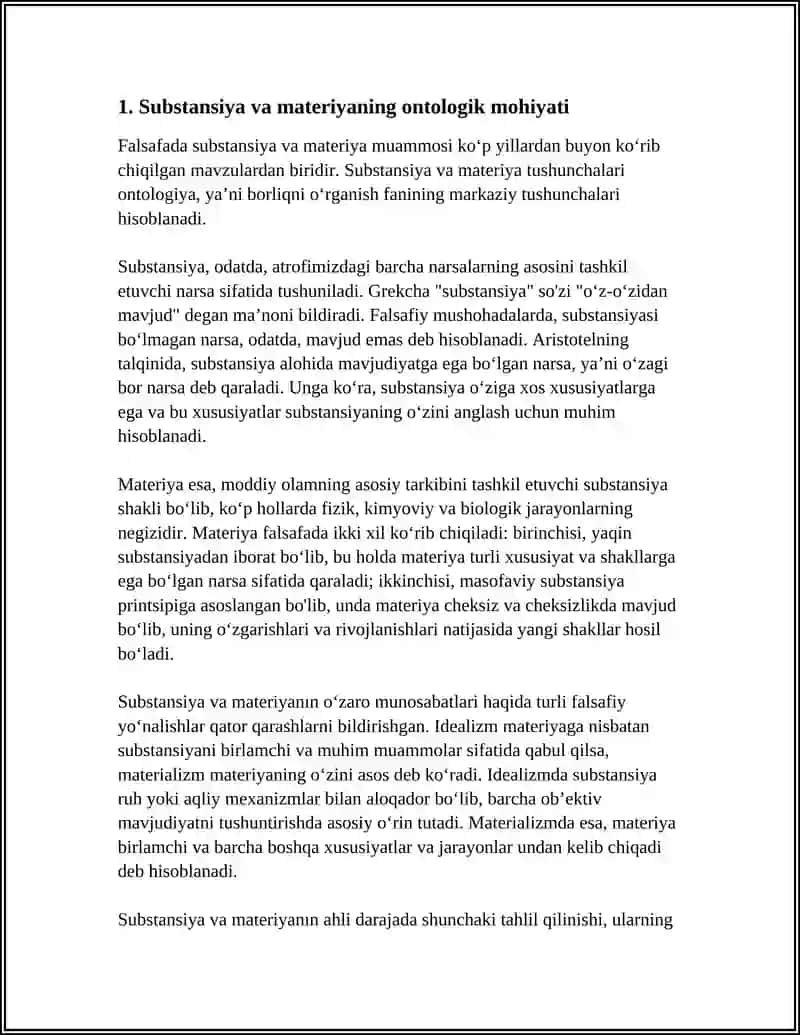 FALSAFADA SUBSTANSIYA VA MATERIYA MUAMMOSI 3
