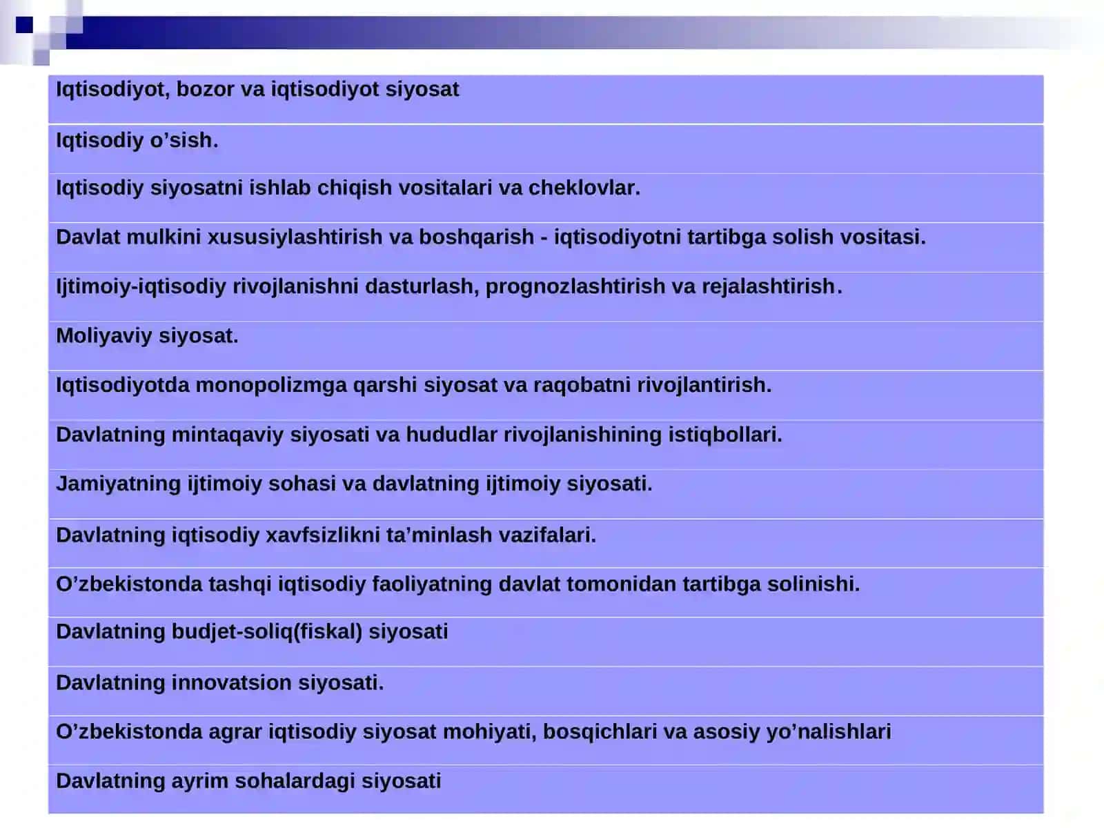 Iqtisodiy siyosat 3