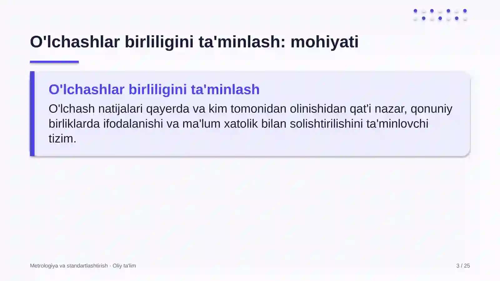 sanoatda o'lchashlar birliligini ta'minlash 7624 3