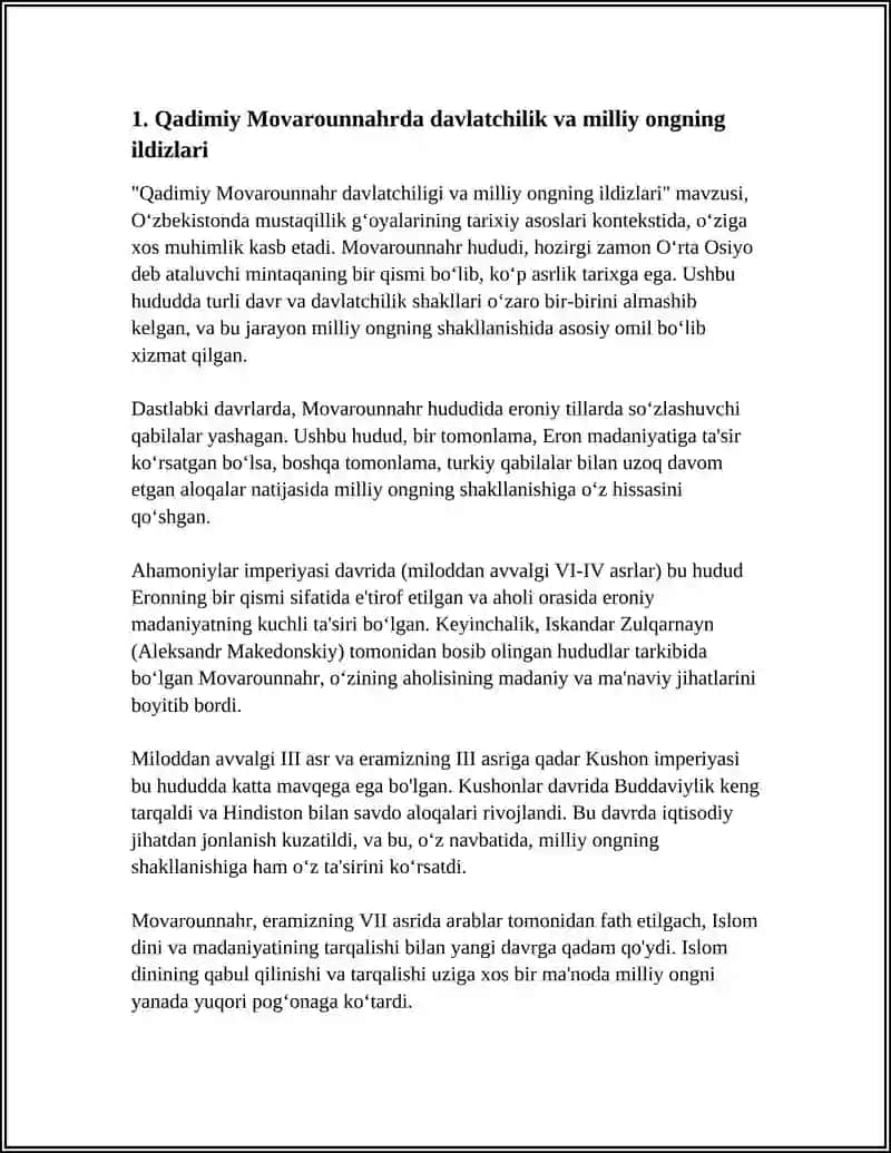 Qadimiy Movarounnahrda davlatchilik va milliy ongning ildizlari 3