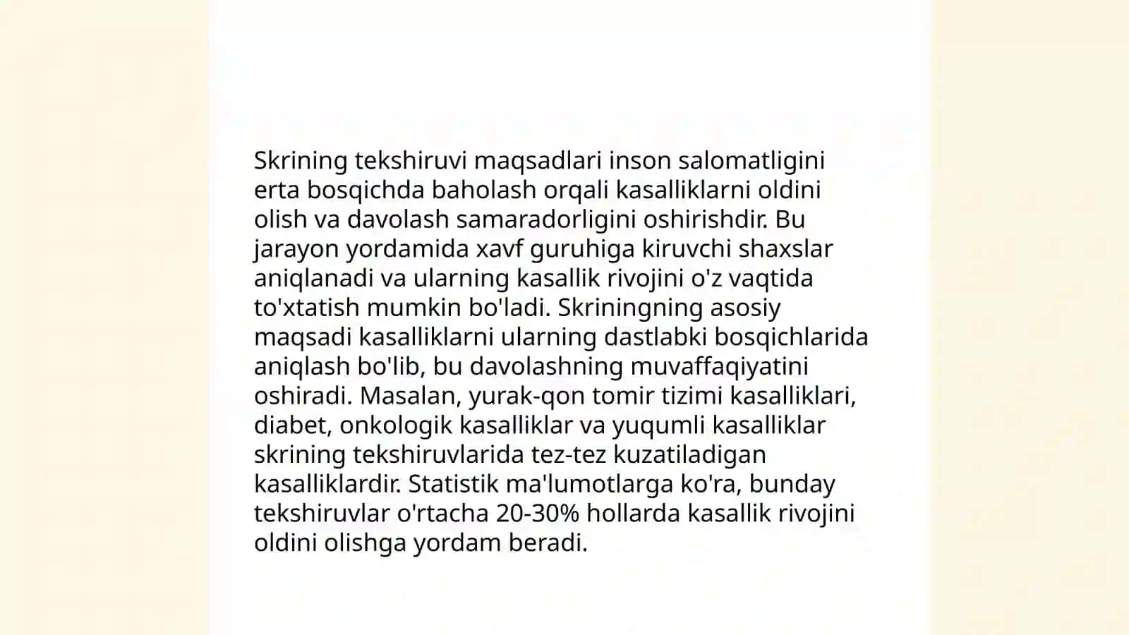Skrining tekshiruvi 3
