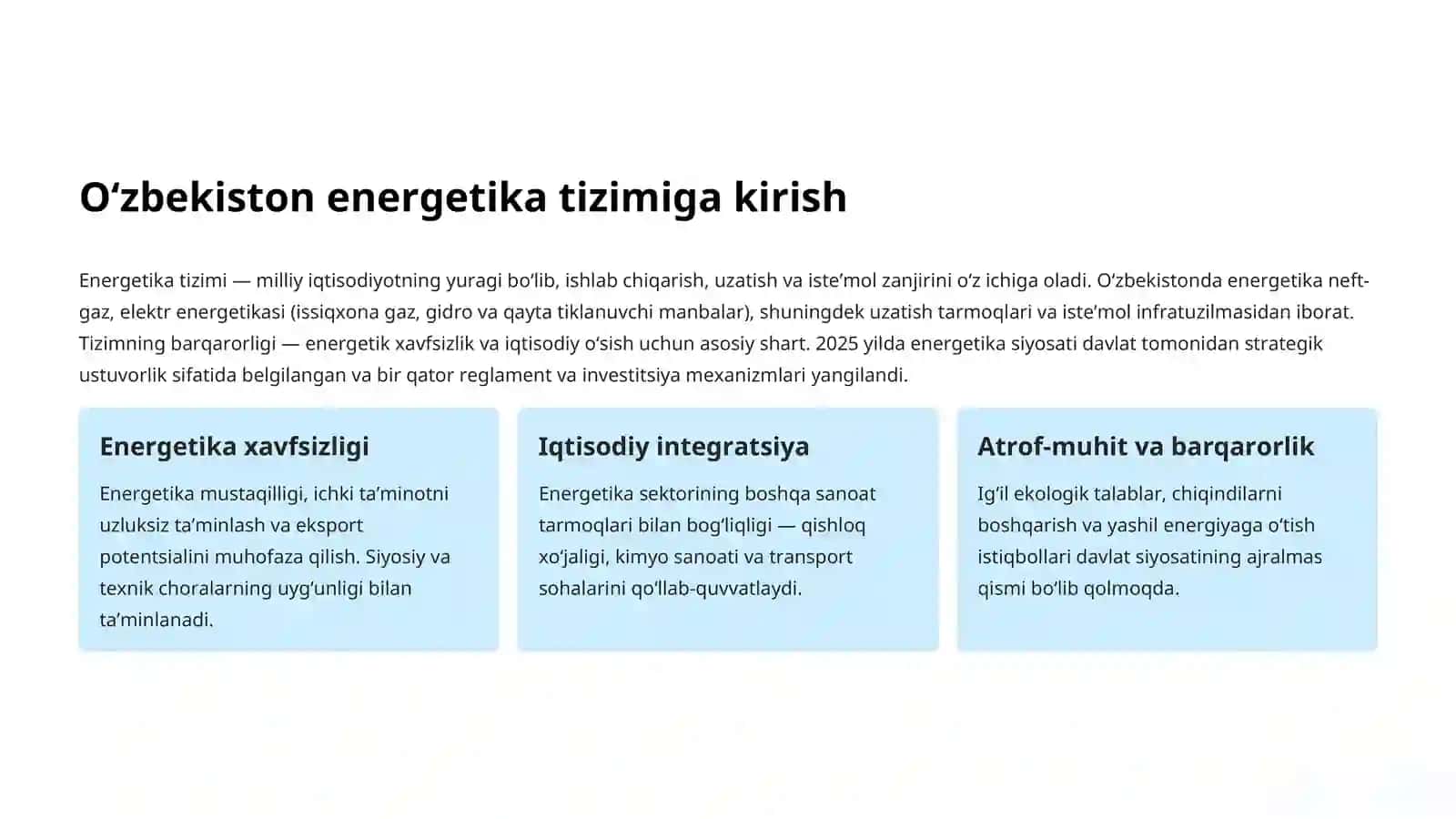 O’zbekiston energetika tizimi 3
