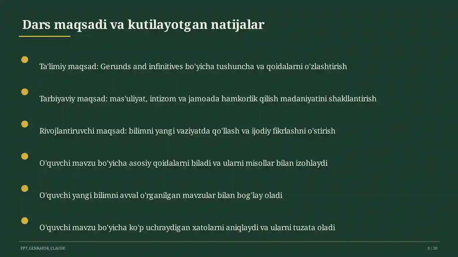 Gerunds and Infinitives (11-sinf) 3