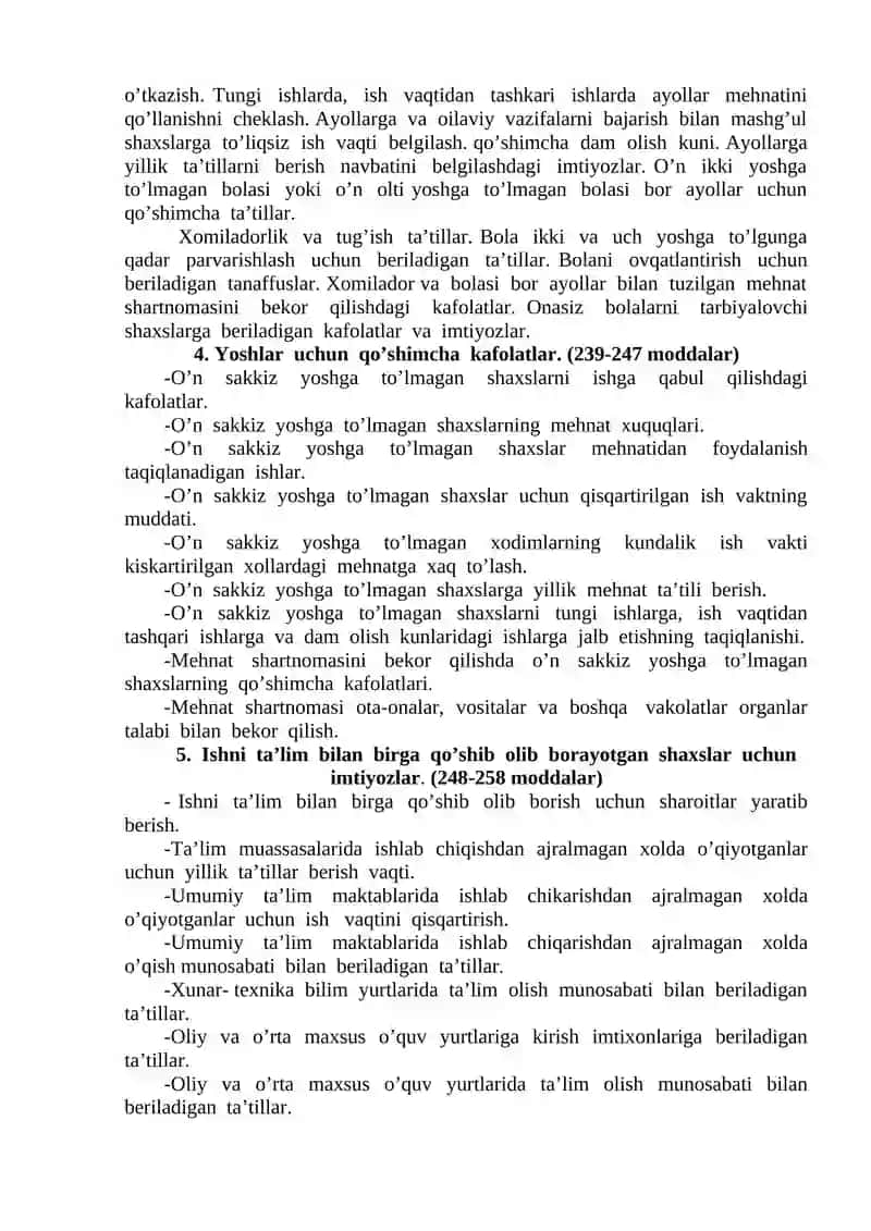 O’zbekiston Respublikasi Mehnat qonunlarida ayollar va yoshlar mehnati 3