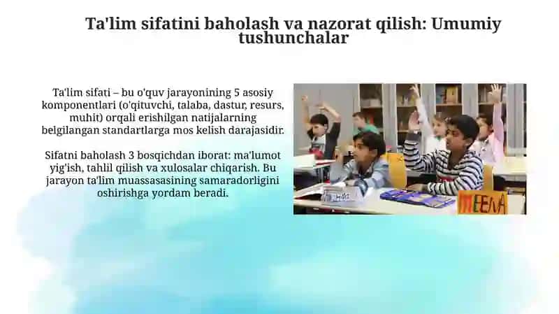 Ta'lim sifatini baholash va nazorat qilish 3