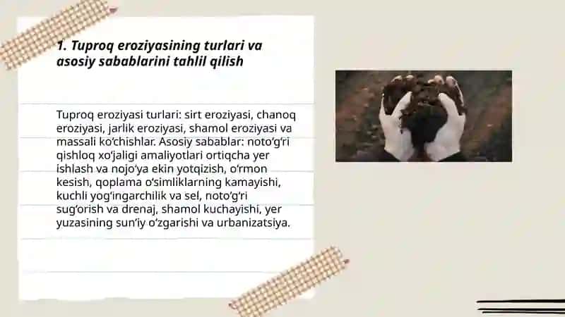 Tuproq eroziyasi va unga qarshi kurashish chora-tadbirlari 3
