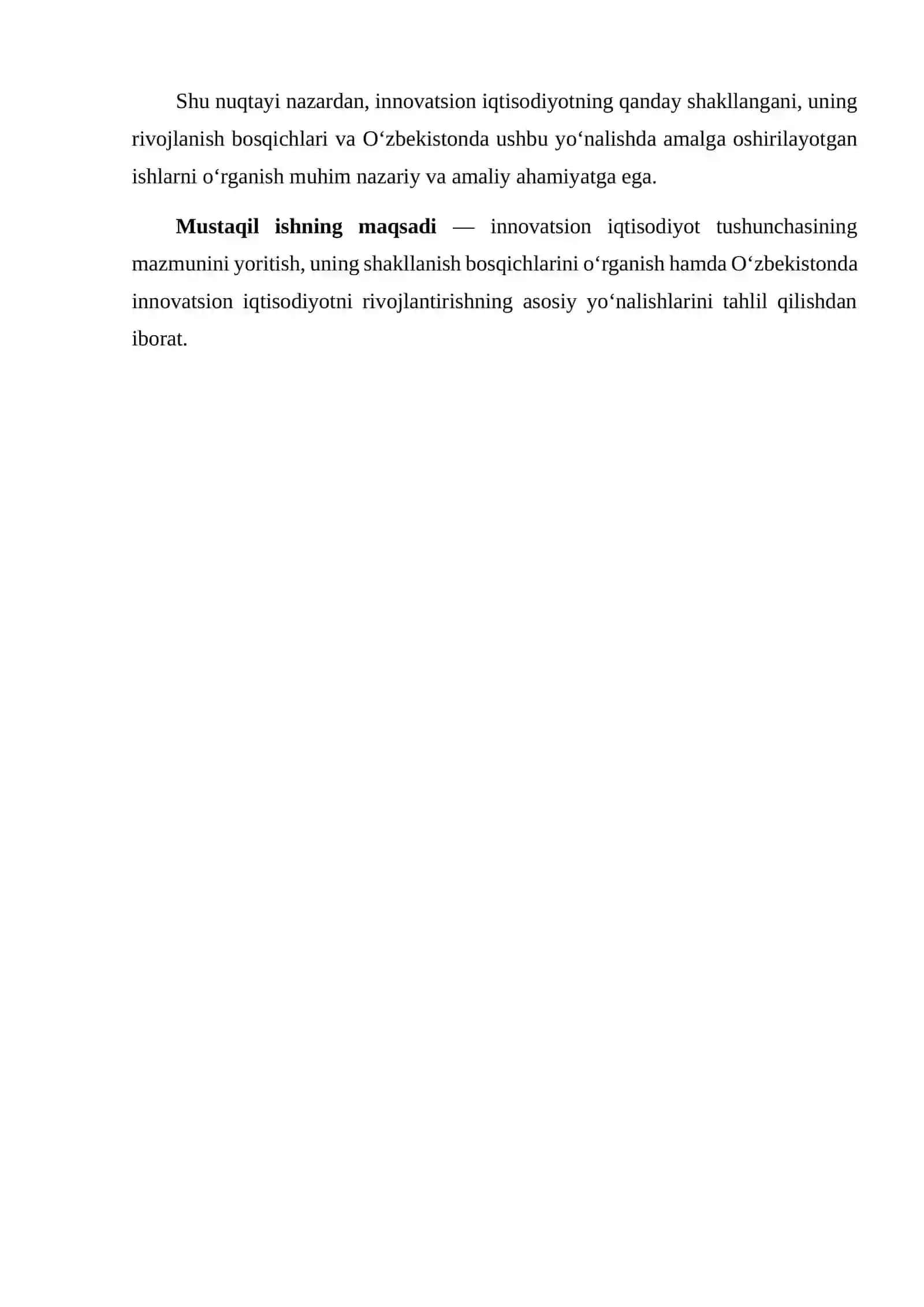 Innovatsion iqtisodiyotni shakllanish bosqichlari 3