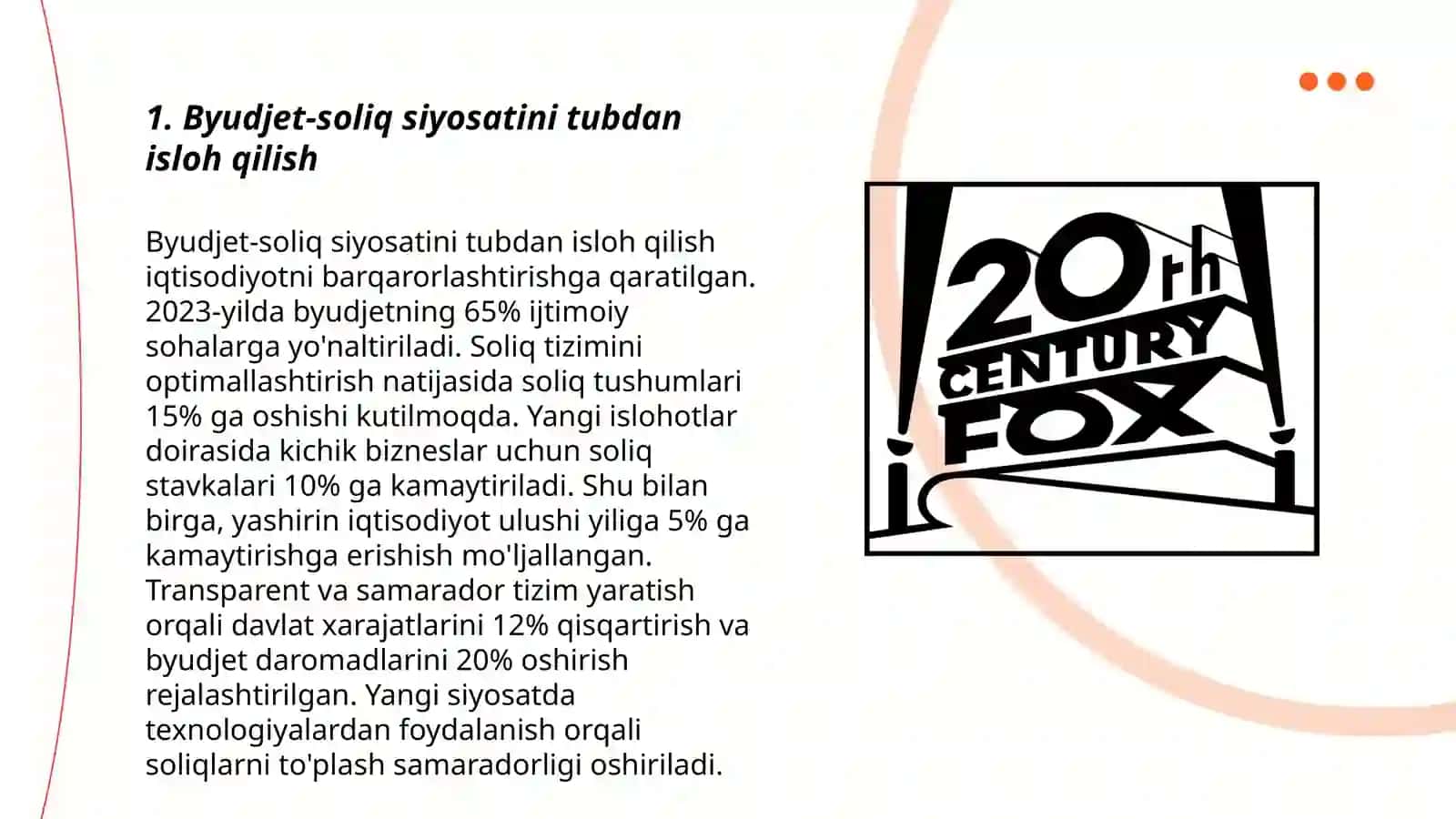 Byudjet-soliq siyosatini takomillashtirish yo‘nalishlari 3