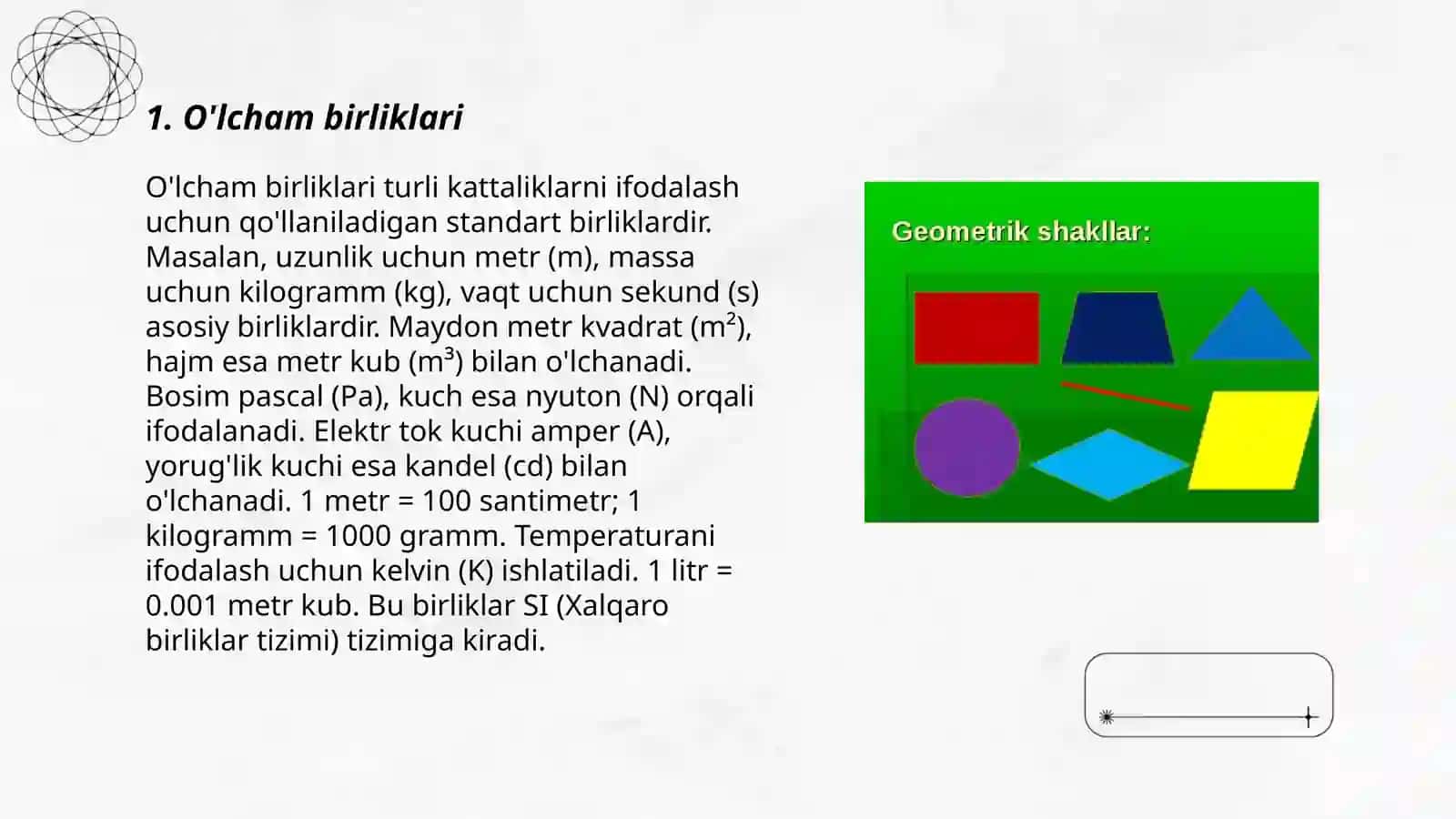 O'lcham birliklari 3