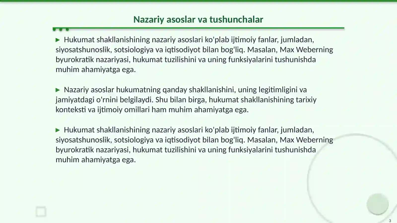 Hukumat shakllanishining zamonaviy modellari 3