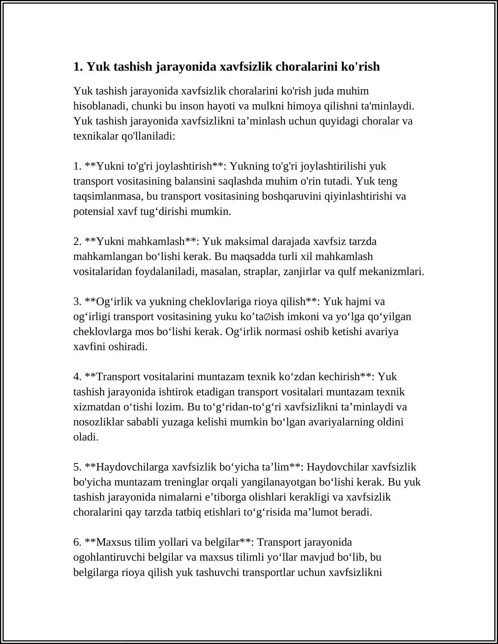 YUK TASHISH VA YUK TUSHURISH ISHLARIDA XAVFSIZLIK TEXNIKASI 3