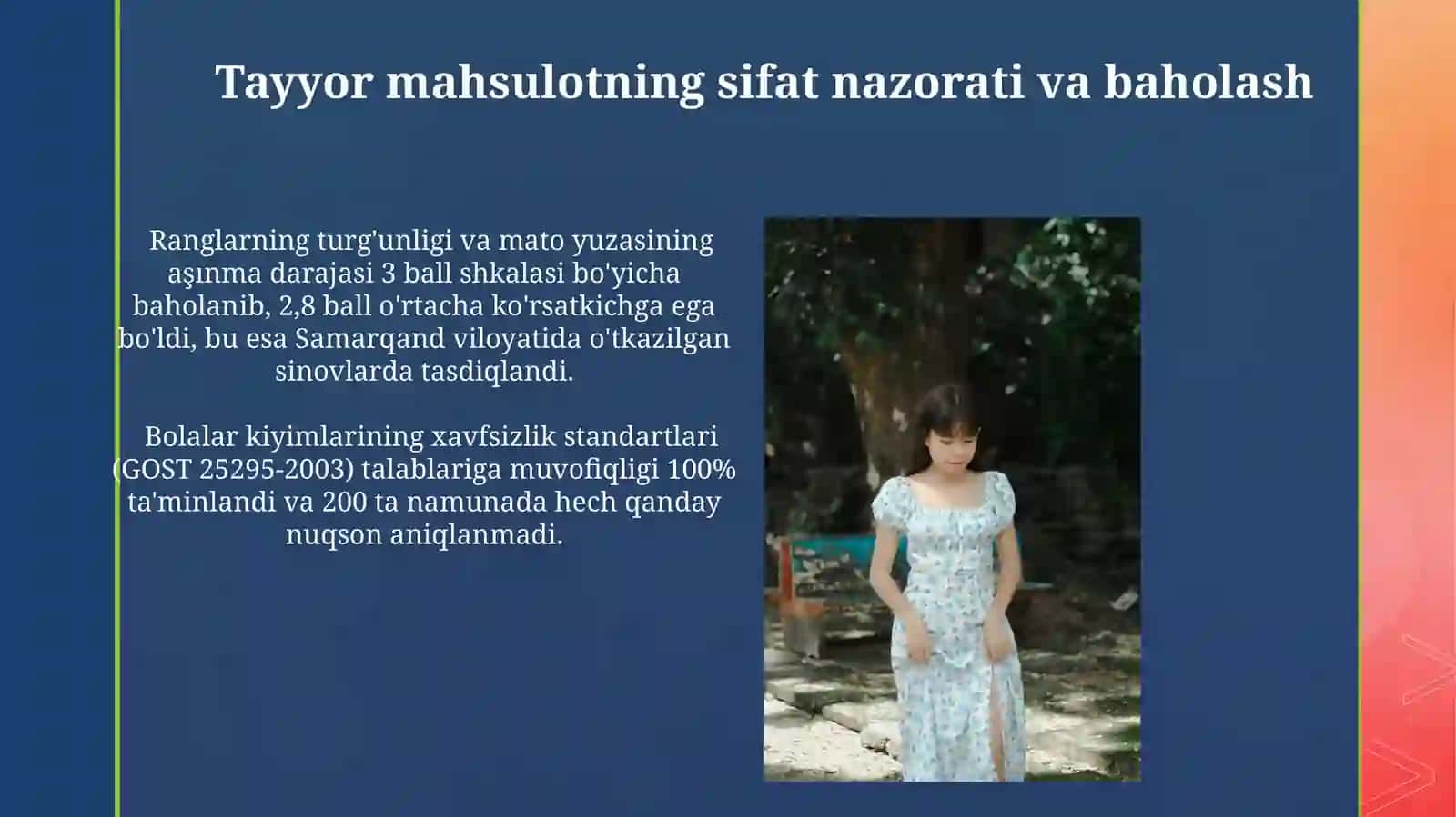 Maktabgacha yoshdagi qizlar liboslari va tuniklari uchun texnologik xarita ishlab chiqish 3