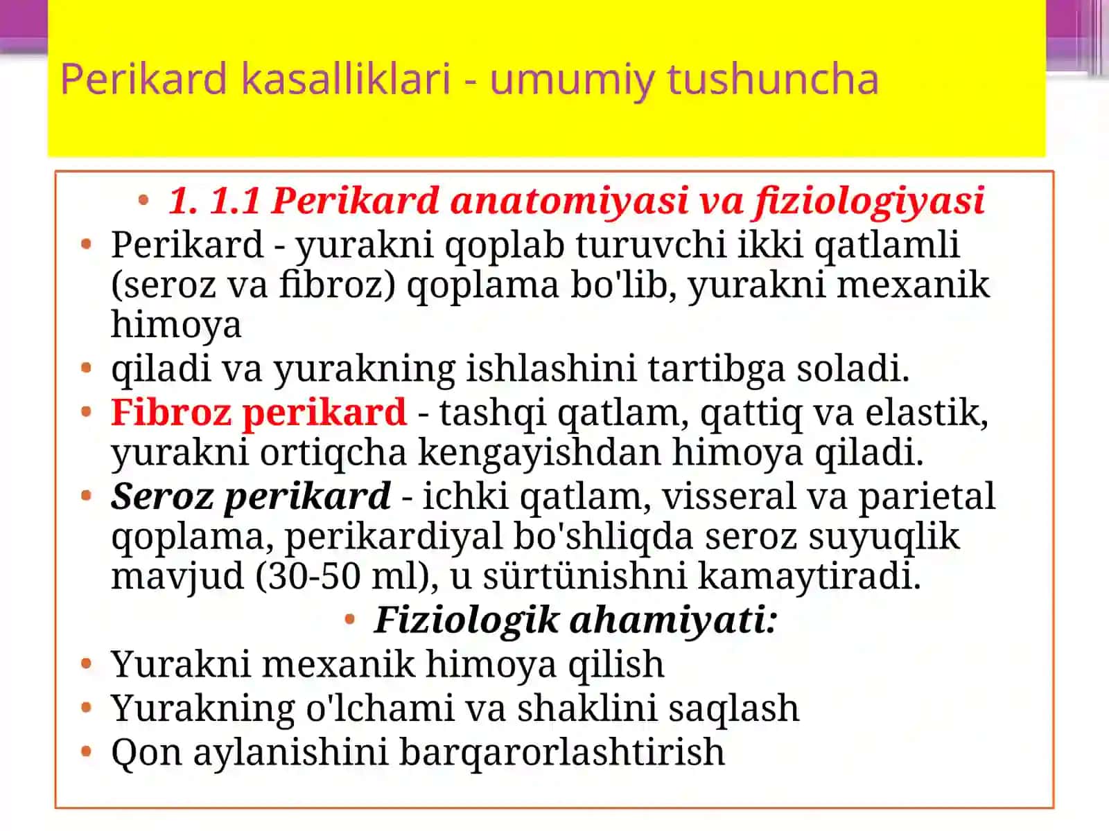 Perikardkasalliklari - Umumiy Tushuncha 3