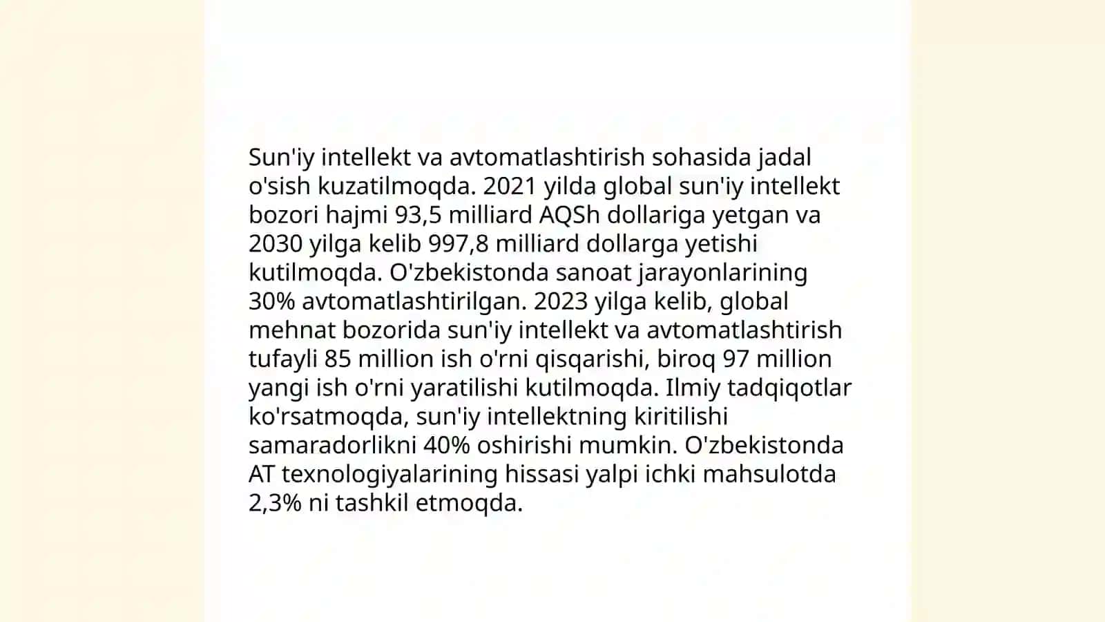 Sun'iy intellekt va avtomatlashtirish 3