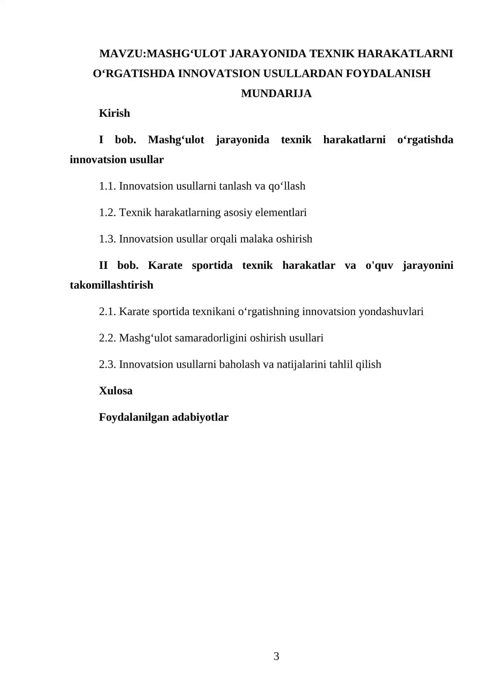 Karate Sporti Boyicha Fanidan Tayyorlagan Kurs Ishi 3