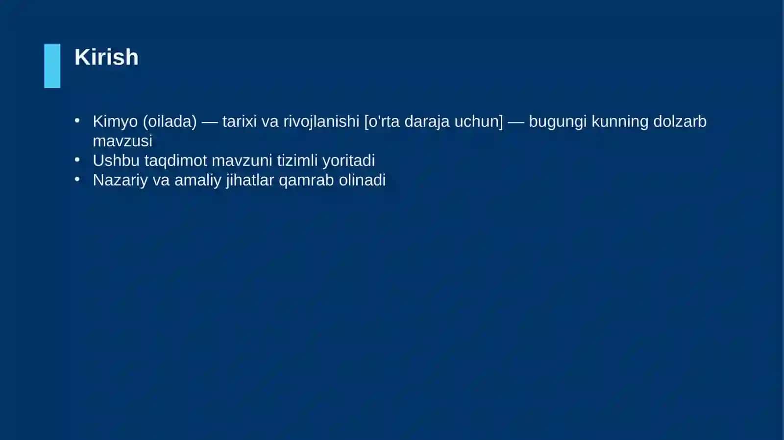 Kimyo (oilada) — tarixi va rivojlanishi [o'rta daraja uchun] 3
