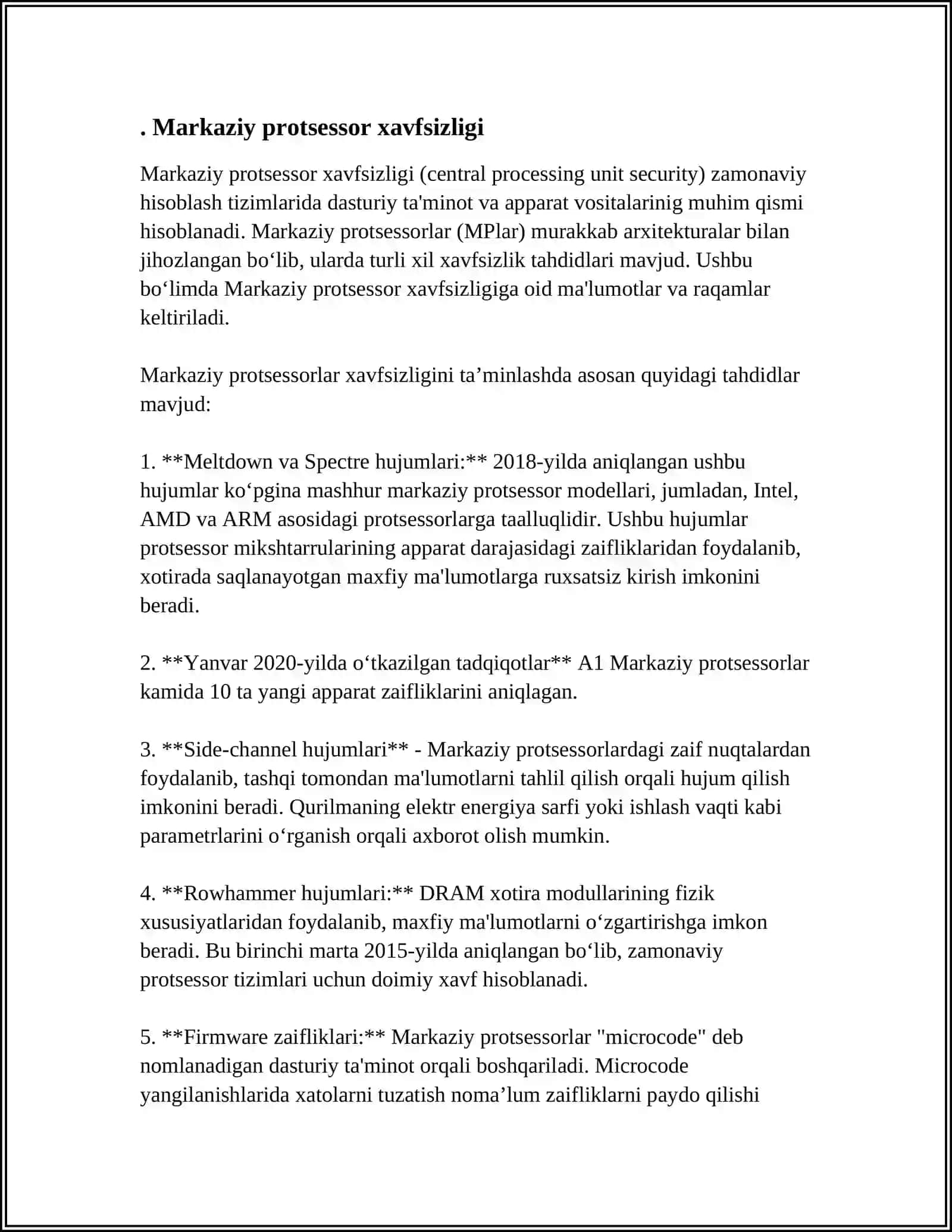 KOMPYUTER XAVFSIZLIGI: APPARAT DARAJASIDAGI HIMOYA USULLARI 3