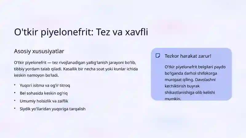 Piyelonefrit: O'tkir va Surunkali Shakllari 3