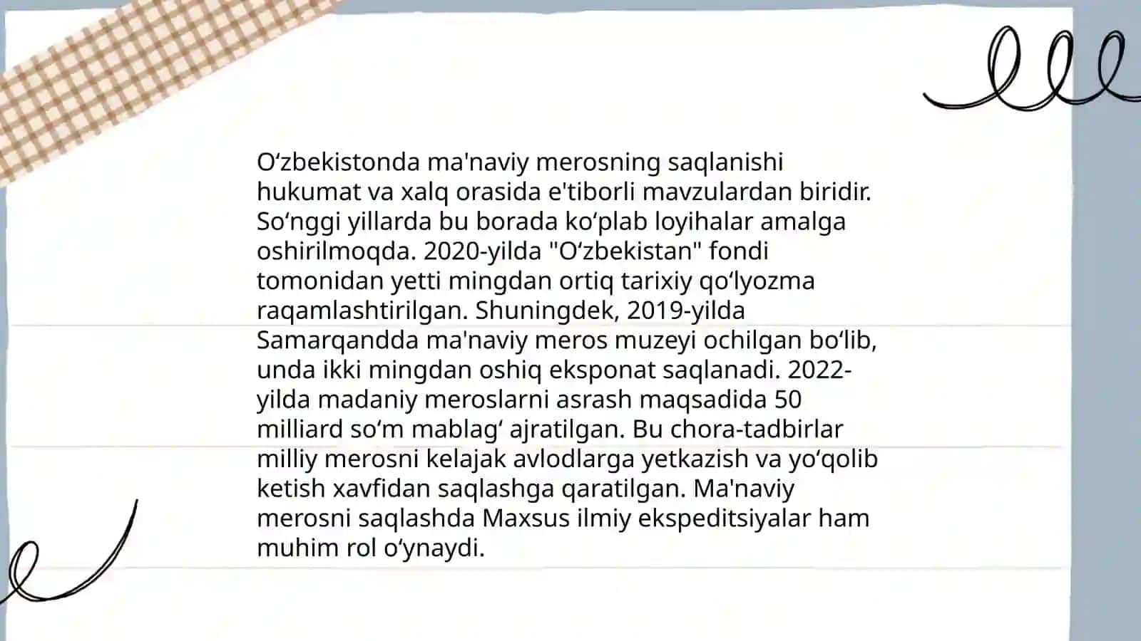 Oʻzbekistonda ma'naviy va madaniy oʻzgarishlar 3
