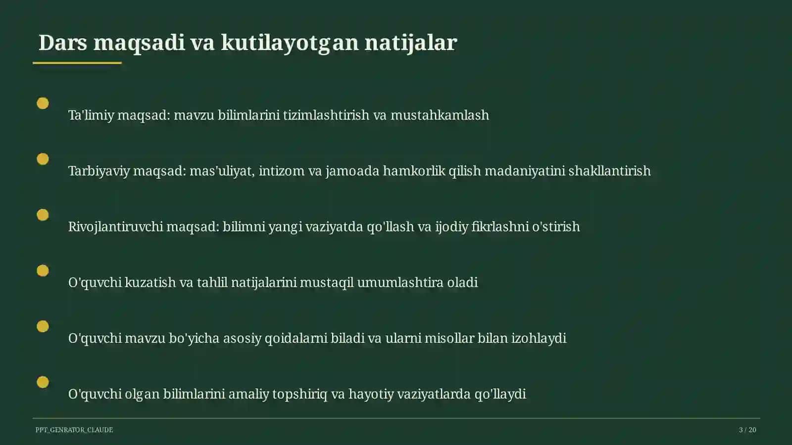 Geometriya (7–11) — takrorlash darsi uchun 3