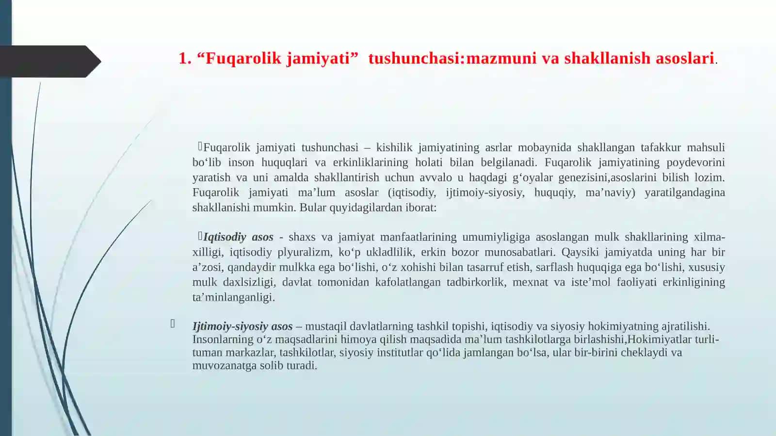 O'ZBEKISTON MILLIY TARAQQIYOTINING YANGI BOSQICHIDA FUQAROLIK JAMIYATINI SHAKLLANISHI VA RIVOJLANISHI 3
