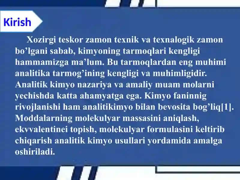 Analitik kimyo fanidan tayyorlagan kurs 3