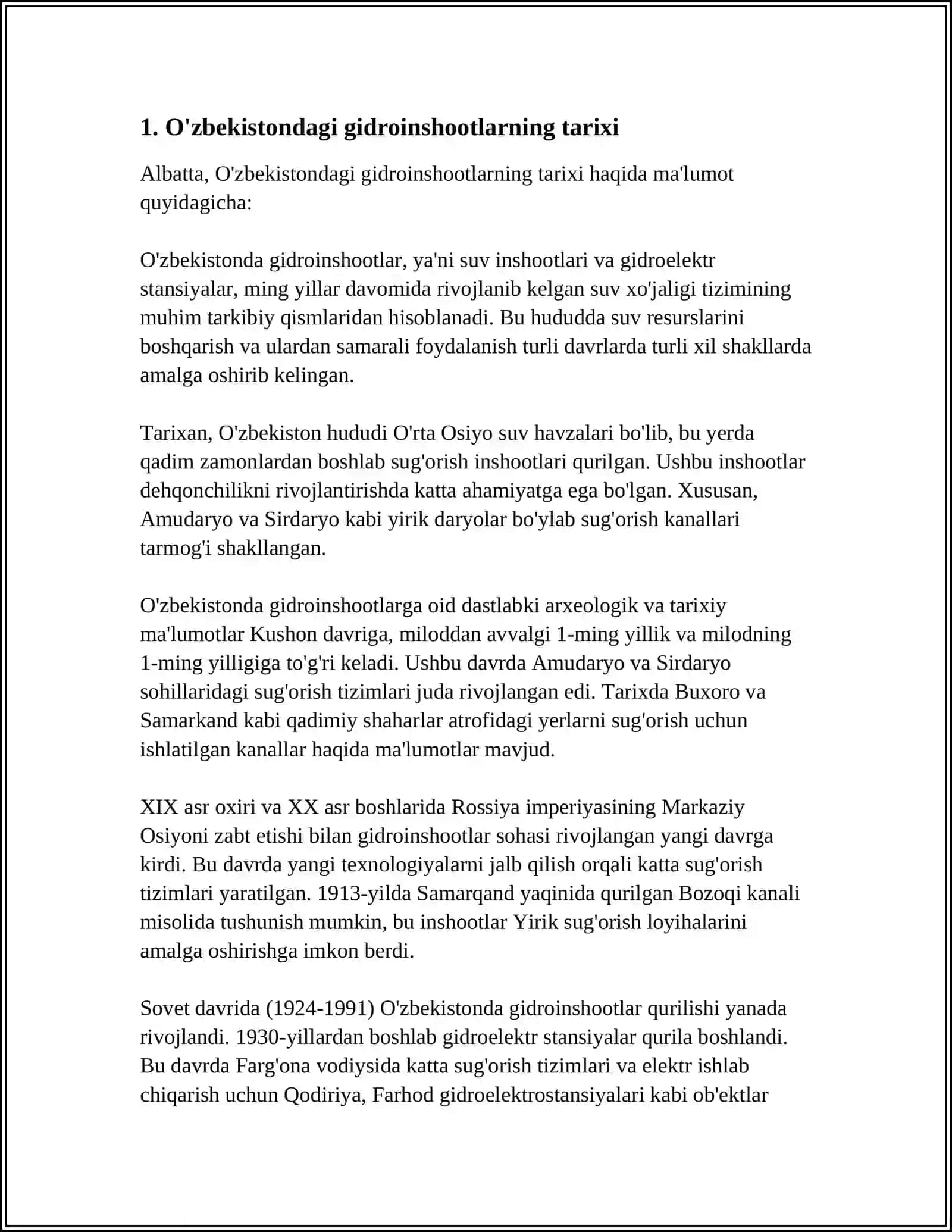 Õzbekistondagi Gidroinshootlar 3