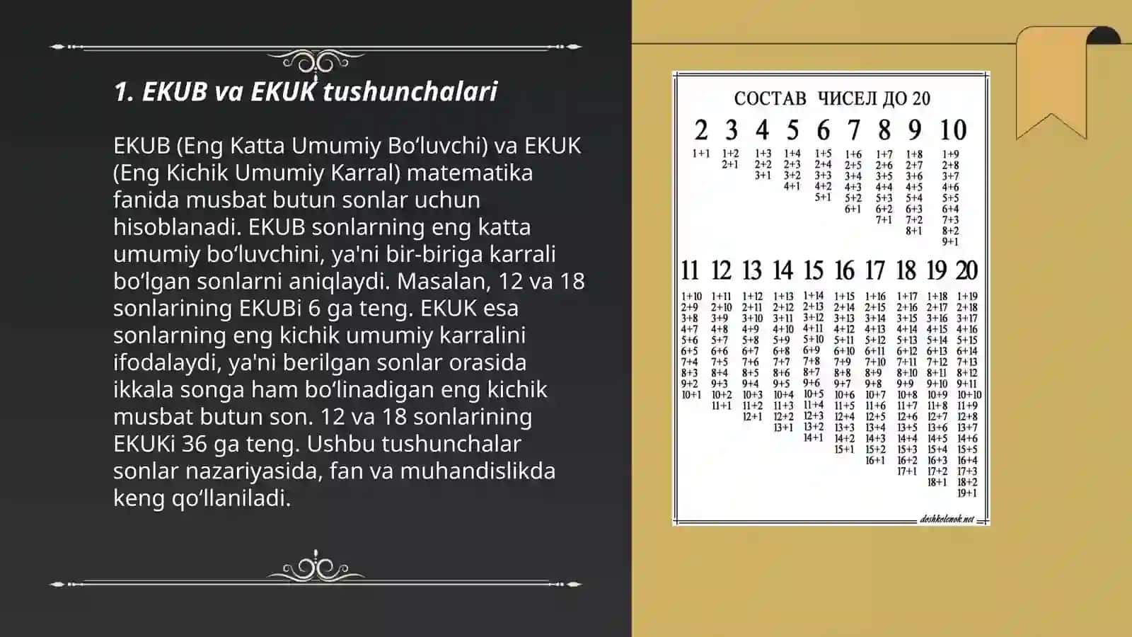 EKUB va EKUK larini hisoblash 3