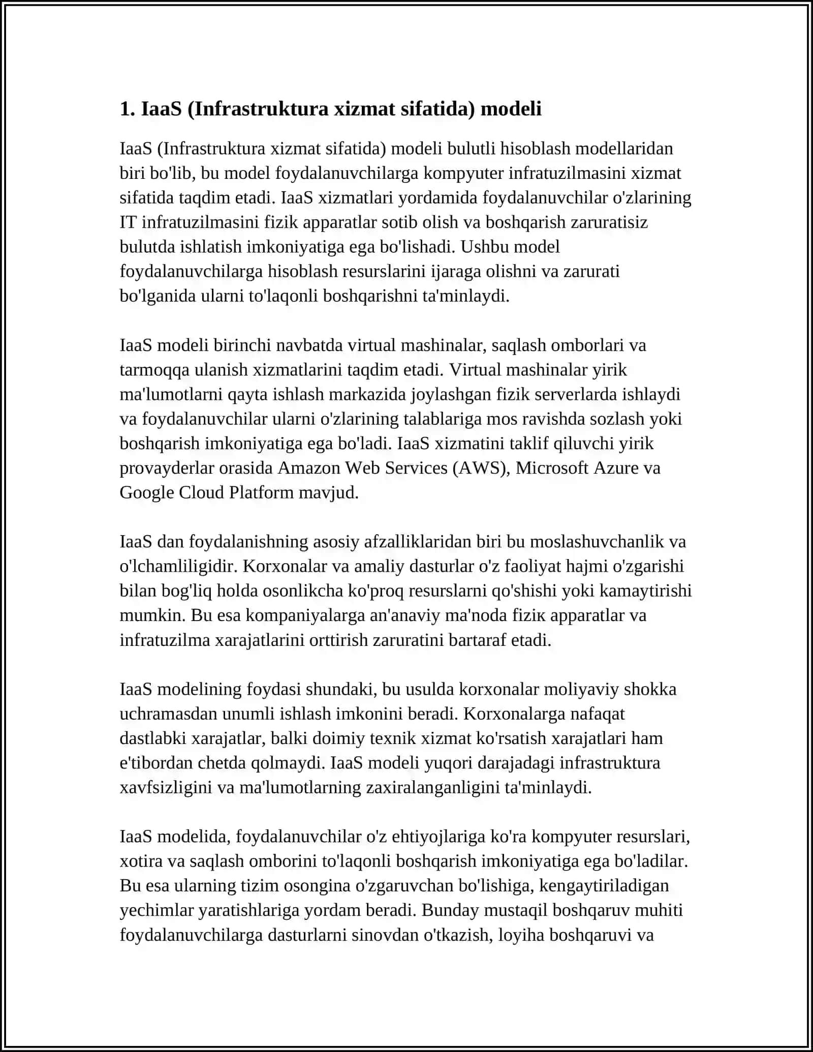 BULUTLI HISOBLASH MODELLARI 3